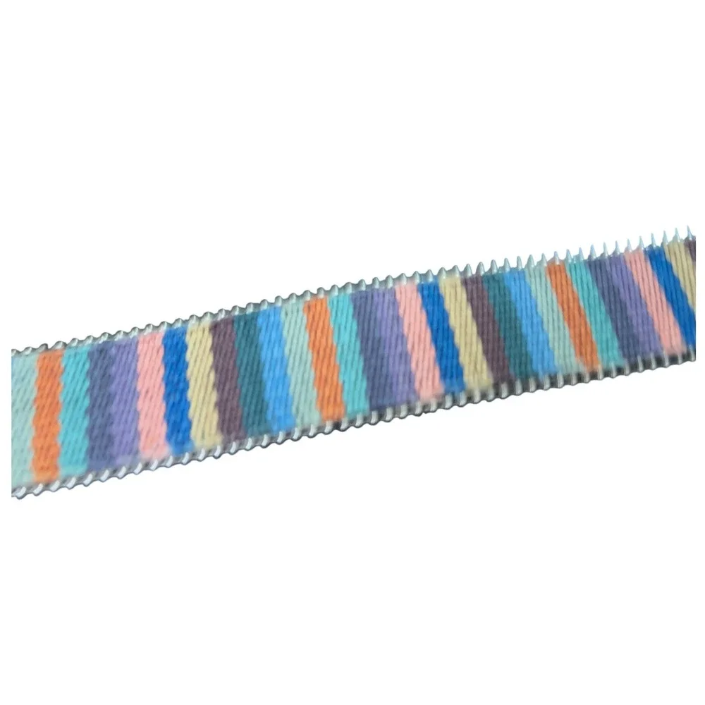 Elite Fresno California‎ Vintage 1997 Western Striped Woven Belt Silver Buckle M